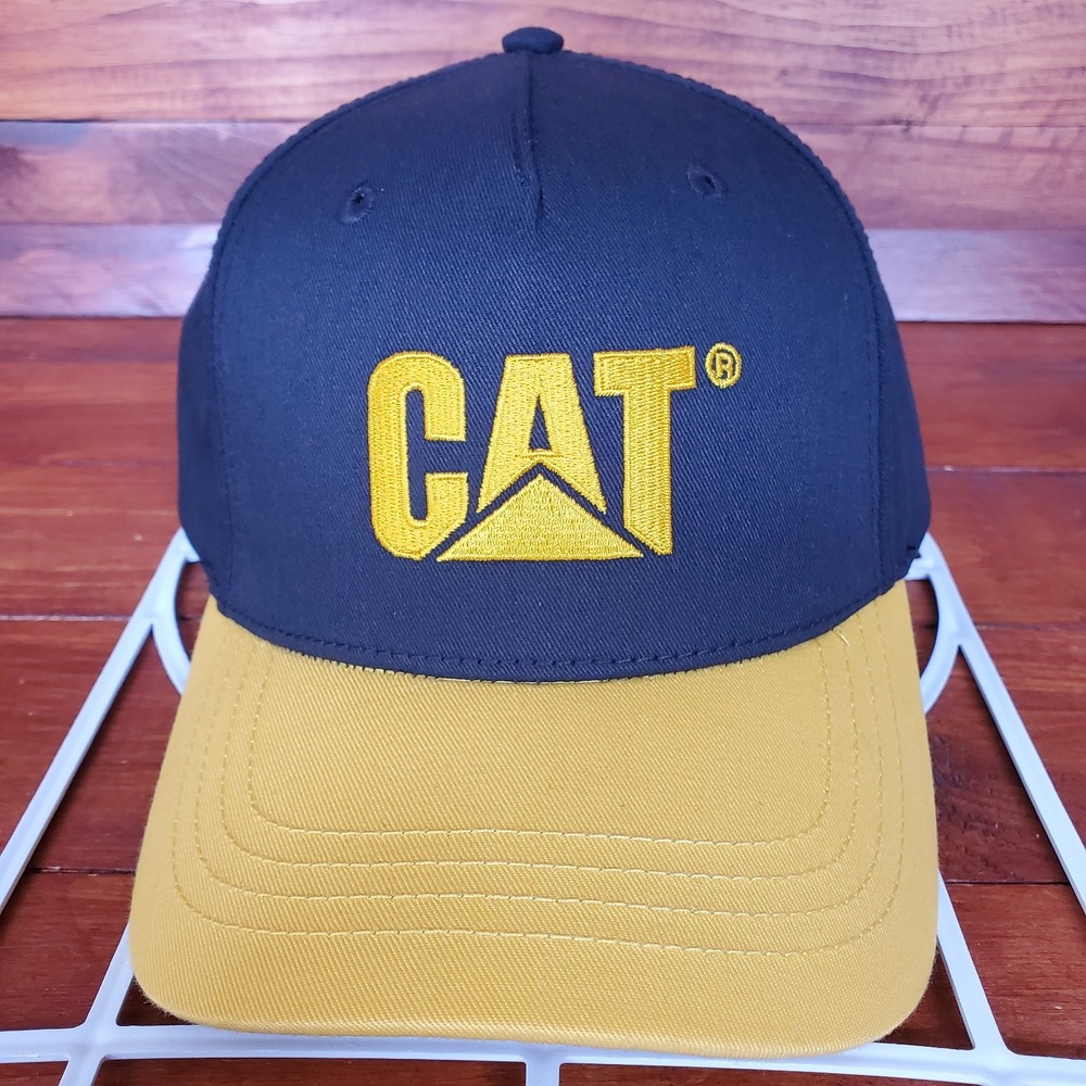 Caterpillar CAT Trucker Hat‎ Adult Black Snapback Mesh Machinery Equip New